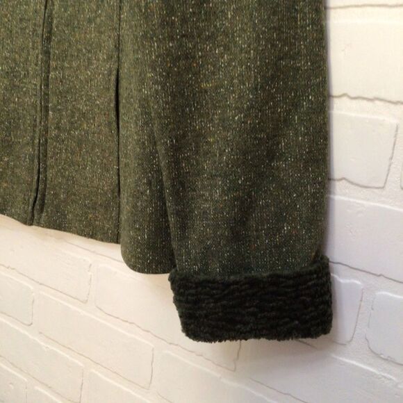 Vintage RTG Collection Zip Up Blazer Wool Blend Green Orange Size 9 - Picture 6 of 15